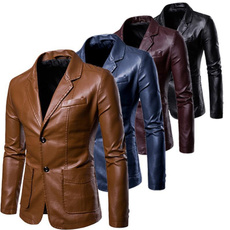 Casual Jackets, cardigan, leather, Men