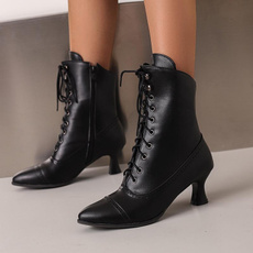 ankle boots, High Heel Shoe, Leather Boots, Winter