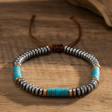 Turquoise, beadedadjustablebracelet, Fashion Accessory, waxthreadbracelet