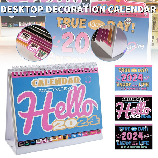 2024 Retro Creative Calendar Office Plan Book Notes Cute Desktop