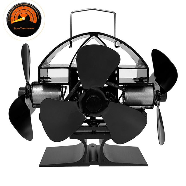 Threehead Stove Fan Fireplace Fan Heat Powered Wood Burning Stove Fan