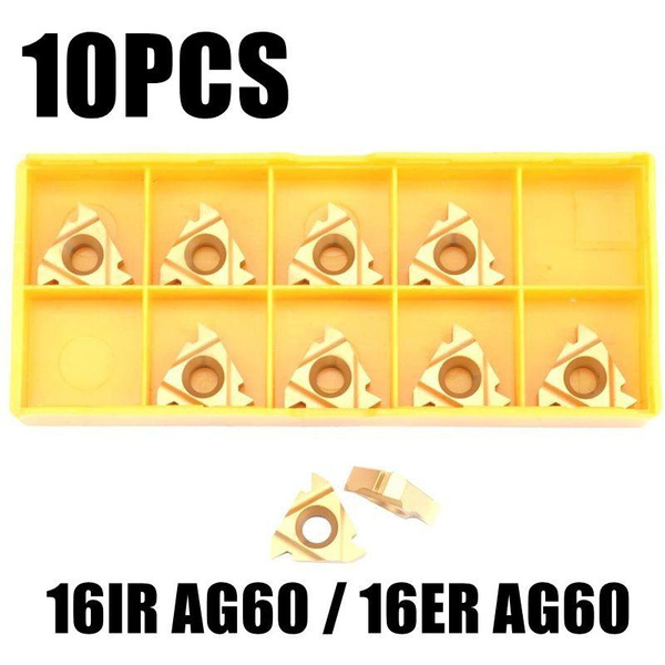 Pack De 10 Inserts Carbure 16ER AG60 Pour Filetage Externe Sur Tours - Haute Résistance, Tolérance Serrée, Remplacement Facile