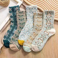 womens stockings, midcalfsock, ruffled, crewnecksock