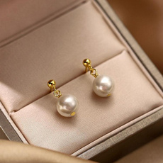 goldpearlearring, Sterling, Jewelry, pearls