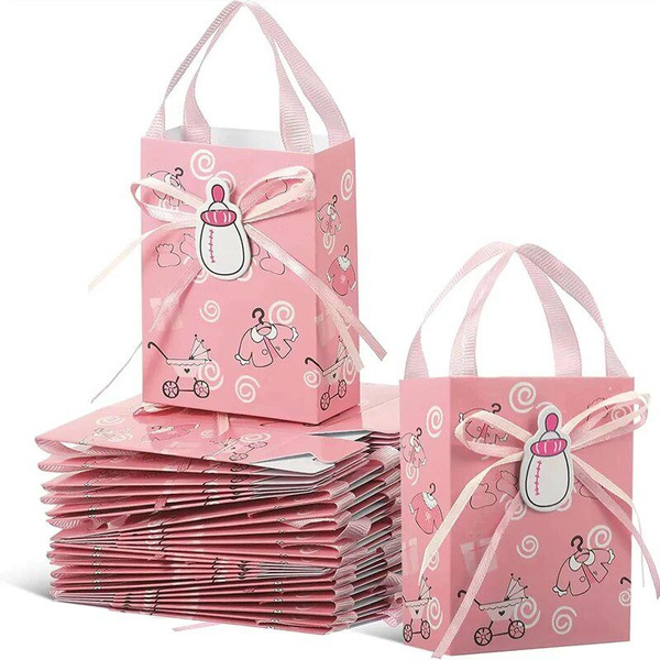 6/12pcs Baby Shower Candy Bags Guests Cookie Souvenir Gift Packaging