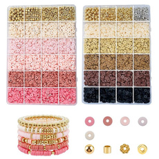 braceletmakingkit, pink, claybead, Jewelry