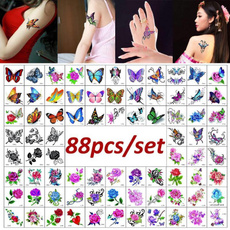 butterfly, tattoo, Flowers, temporarytattoosticker