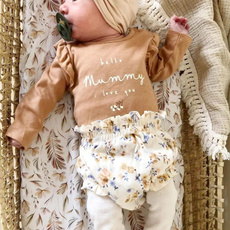 Shorts, Floral, newborngirloutfit, letter print