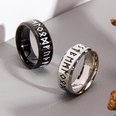 Couple Rings, runeletterring, Stainless Steel, Jewelry