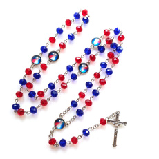 Blues, catholic, rosary, Cross Pendant