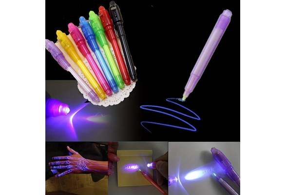 Creative Magic UV Light Pen Invisible Ink Pen Glow in the dark Pen with  Built-in