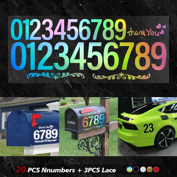 23PCS 4" 09 Number Reflective Stickers Decal for Car Zip Code Mobile