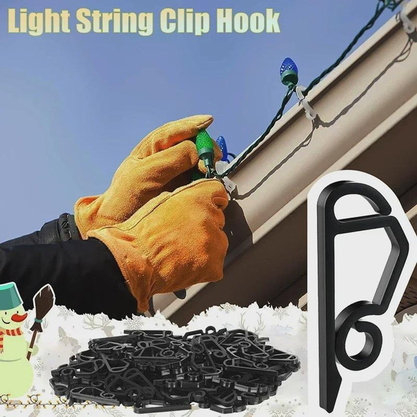 Light String Clips Hook Holiday Wire Clamp Weatherproof Outdoor Gutter ...