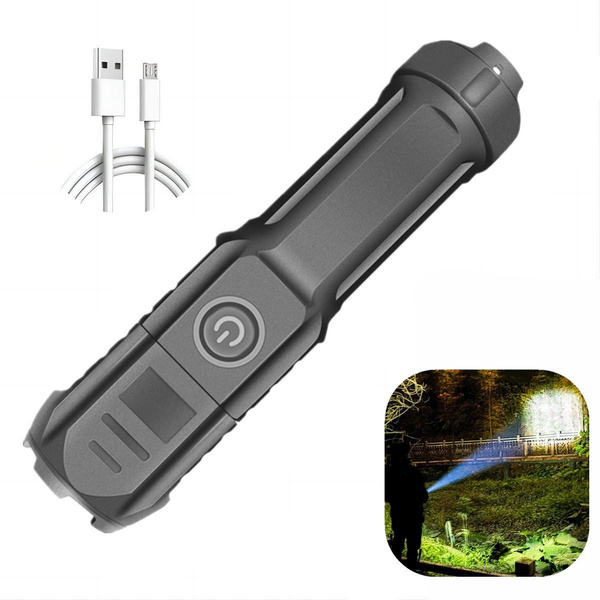 thumbnail image 2 of OUPES Rechargeable LED Flashlight – Zoomable – 5 Modes – 500m Range – 18650 – Black 2 of 2