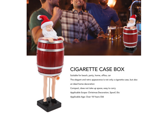 man in a barrel cigarette dispenser VOVCIG Funny Holder,Prank Cigarette Set Including Weird Old The Wooden Cigarette Box Figurines Statue and Cigarette Filters for Party Gag Gift for Christmas : Health & 1pc whimsical -up cigarette dispenser