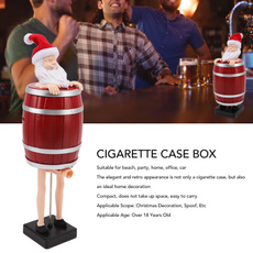 Funny Cigarette Holder Cigarette Dispenser Pop Up SantaClaus in The Barrel  Cigarette Box Figurines Statue Cigarette Case for Christmas Party Home  Decor