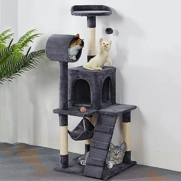SmileMart 51\ Cat Tree with Hammock and Scratching Post Tower Wish