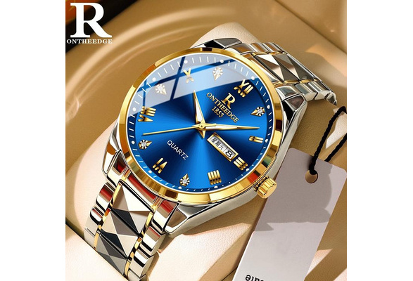 ONTHEEDGE Ultra-thin Waterproof Steel Band Luminous Business