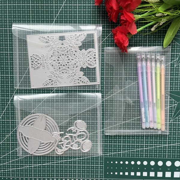 Scrapbook Storage Briartw Square Storage Bags, Resealable Plastic Envelopes 12x12 Paper Storage