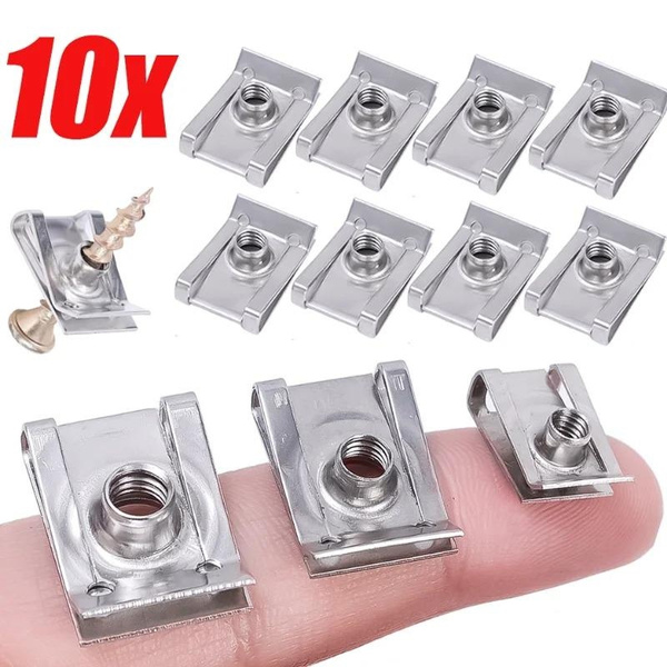 50Pcs Stainless Steel U-Shaped Speed Nuts Clips For Car M4 M5 M6 M8 – BCSMMCAR