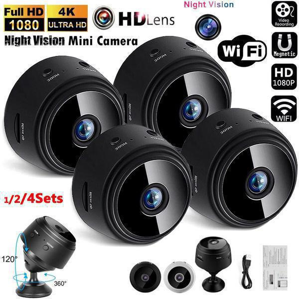 1/2/3/4Sets)2024 NEW Upgrade 1080P HD Night Version A9 Mini Camera