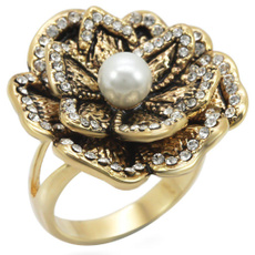 pearls, Ring, Yellow, Jewelry