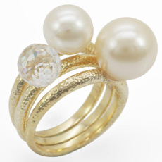 pearls, Ring, Yellow, Jewelry