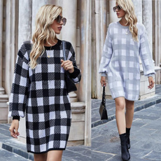 Mini, Fashion, Knitting, Long Sleeve