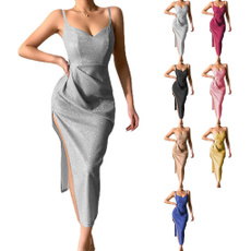 Deep V-Neck, Necks, Cocktail, Dress