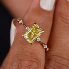 goldplated, citrinering, Fashion, lover gifts