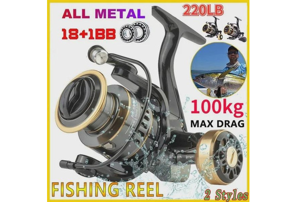 2023 High Quality Metal Fishing Reel Max Drag 100kg(220LB) 5.2:1