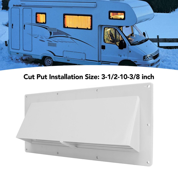 RV Exhaust Vent Cover White Range Hood Sidewall Vent Cover with