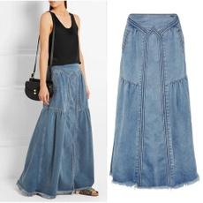 Blues, long skirt, Fashion, high waist