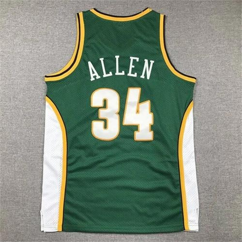 34# Allen Jerseys Super Sonics Jerseys 2 Colors Cosplays Jerseys ...