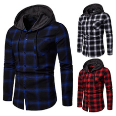 blouse, plaid shirt, hooded, flannelshirt