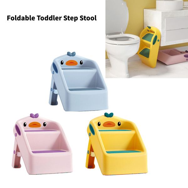 Kids Step Stool Foldable Anti-Slip 2-Step Stool for Toilet Potty ...