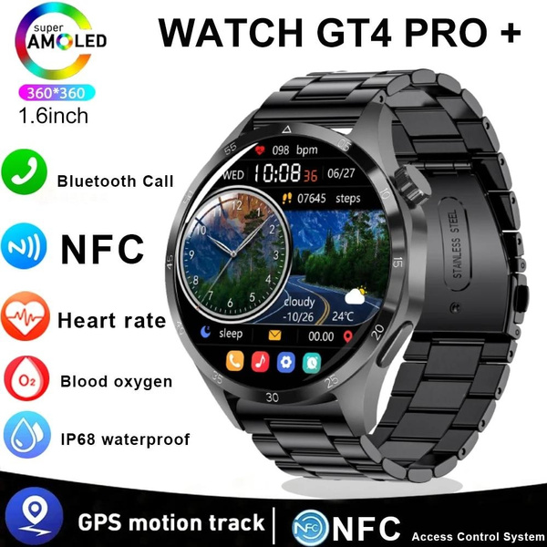 For Huawei Watch 4 Pro Plus GPS Smart Watch Men GT4 PRO AMOLED HD Screen  Bluetooth Call NFC Heart Rate BloodSugar SmartWatch 2023 NEW