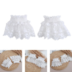 Flowers, lacecuff, detachablesleeve, Pleated