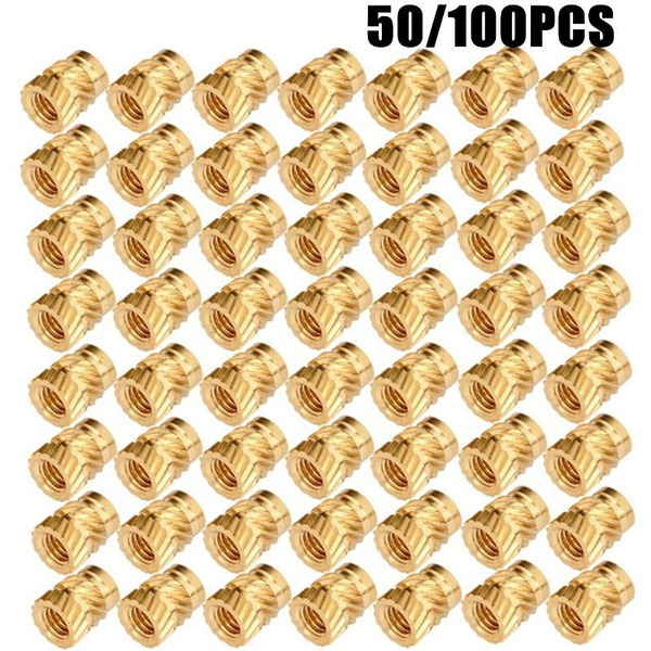 50/100pcs M3 Thread Knurled Brass Threaded Heat Set Heat Resistant ...