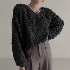 Plus Size, fleecesweater, Sleeve, pullover sweater