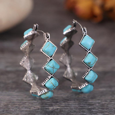 Antique, Turquoise, Gemstone Earrings, vintage earrings