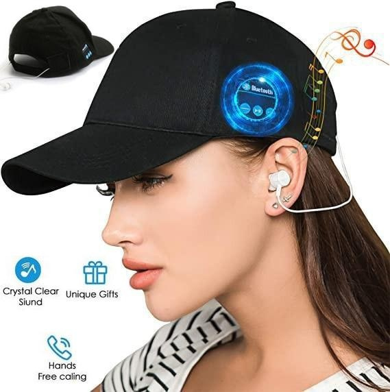 Bluetooth Baseball Hat Upgrade Music Cap with Headphones and Built in Stereo Speakers and Microphone LED Hat