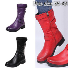 ankle boots, Plus Size, leather, short boots