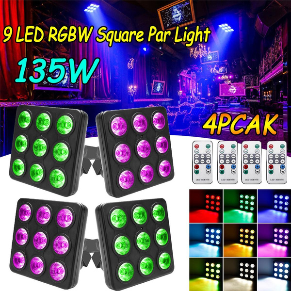 4PACK!! 135W Par Stage Effect Light with Remote Controller 9 LED ...