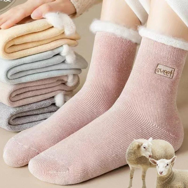Womens Warm Socks Thicken Thermal Wool Cashmere Snow Winter Floor Sleeping  Socks