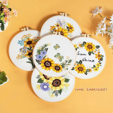 embroiderykitsunflower, Sunflowers, sunflowerpatternembroidery, embroiderykitforadultstarter