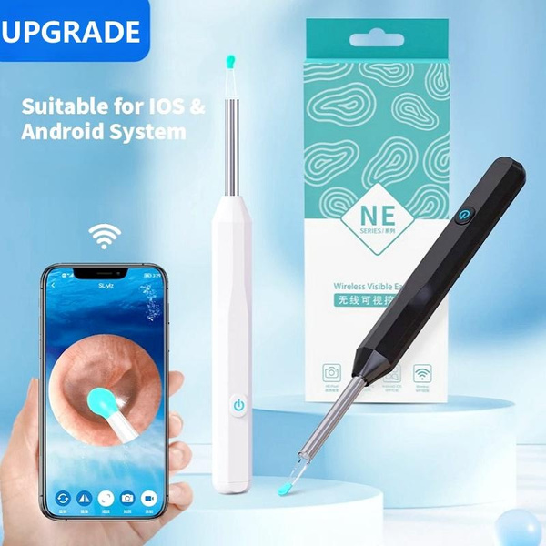 Smart Visible Ear Cleaner 1296P Ear Stick Otoscope Rechargeable ...