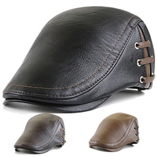 Fashion, newsboyhat, leather, Cap