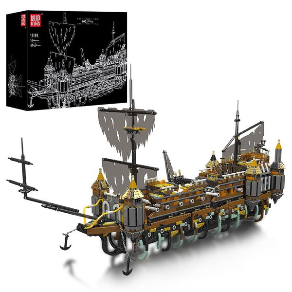 Mould King 13188 Large Pirate Ship Silent Mary Building Blocks MOC ...