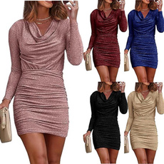 Mini, womens dresses, Long Sleeve, slimfittingdresse